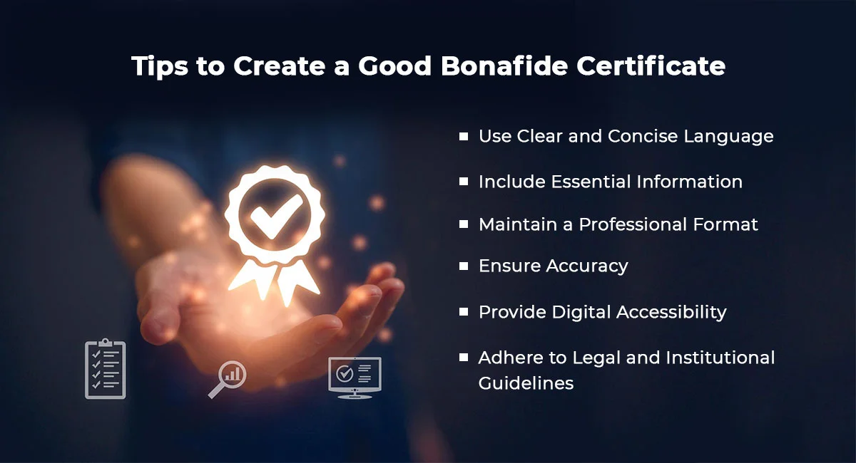 graphic about Create a Good Bonafide Certificate