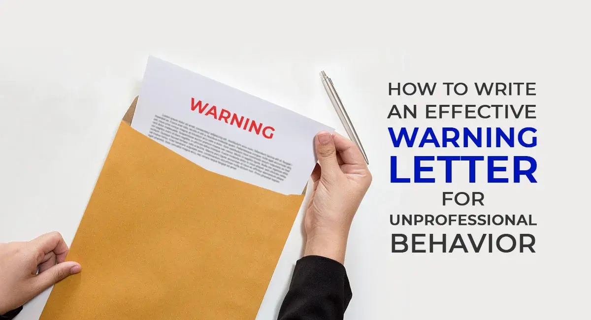 warning letter for unprofessional behavior